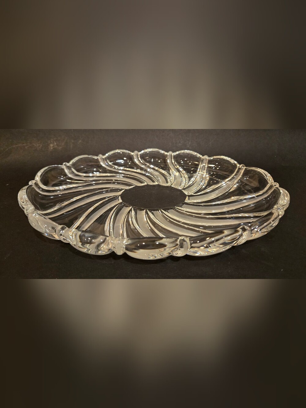 Mikasa Clear Glass Peppermint Decorative Serving Platter - Swirl Design